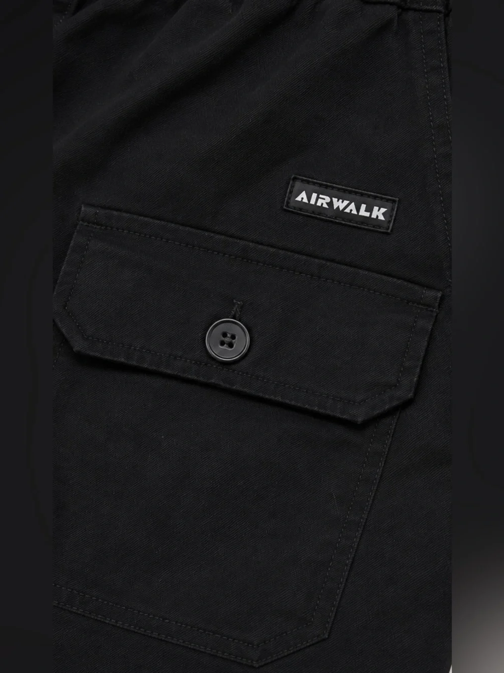 Airwalk Black Cargo Drawstring Jogger Pants Mens Stretch Utility Streetwear XL